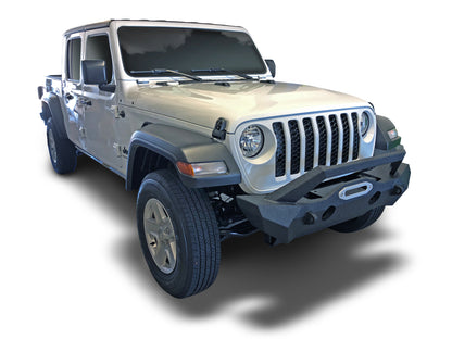 TrailFX Stubby Front Bumper with Skid Plate and Winch Mount For Wrangler JL/Gladiator