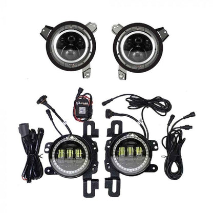 Quake LED Tempest Series 9in HD RGB Headlights/4in Fog Lights    JL/JT