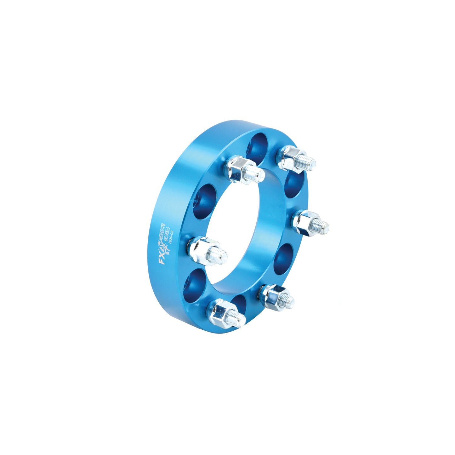 TrailFX Wheel Spacers 6x139.7mm/6x5.50 In Bolt Pattern 1.25 In Thick 108mm Hub Blue Alum Set Of 2