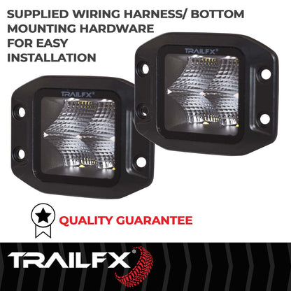 TrailFX 3" LED Cube Light- Black Edition Pair