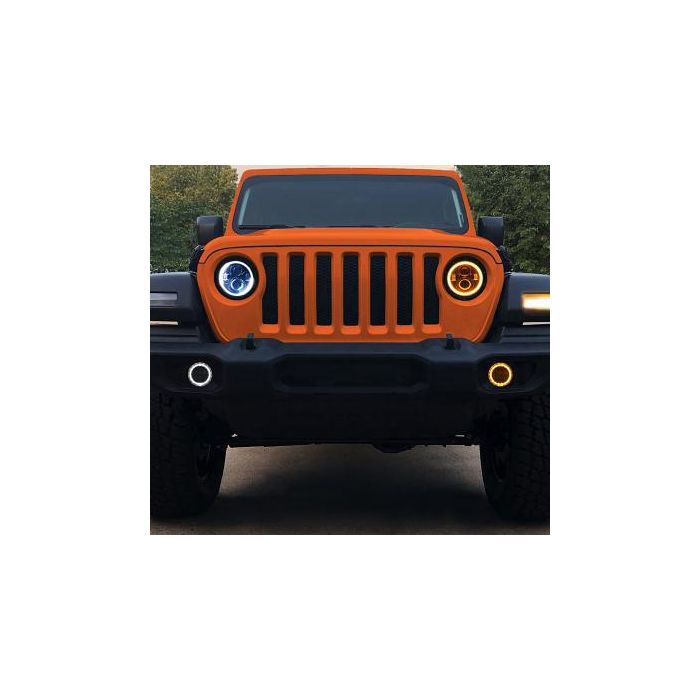 Quake LED 7in Headlights - White DRL Halo & Amber Turn Signals      JK/LJ/TJ/CJ