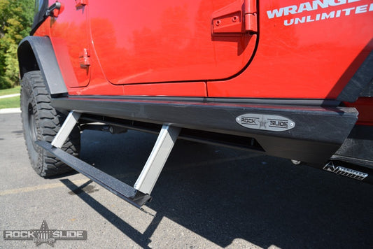 Rock Slide Engineering Step Slider Skid Plate Kit for 2007-18 Jeep JK 4 Door