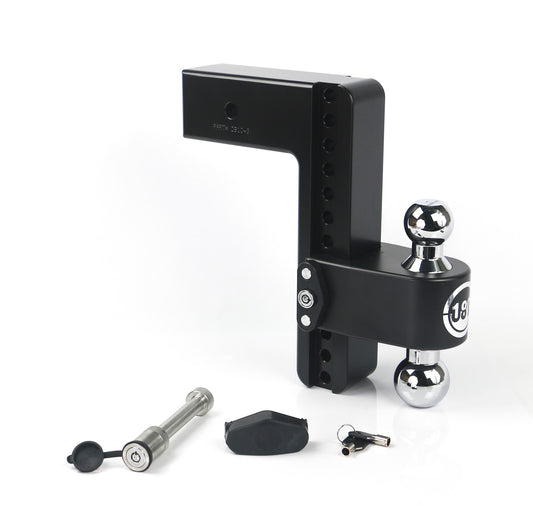 Weigh Safe Black 180 Hitch w/ Chrome Combo Ball - 10" Drop for 3" Shank w/Hitch Pin Lock