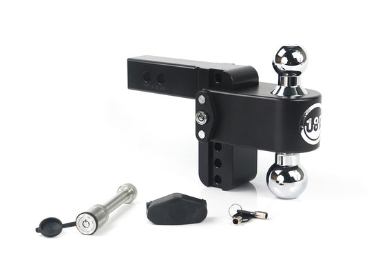 Weigh Safe Black 180 Hitch w/ Chrome Combo Ball - 4" Drop for 2" Shank - w/Hitch Pin Lock