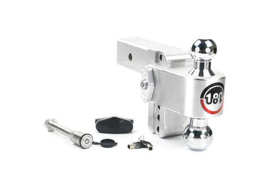 Weigh Safe 180 Hitch - Drop Hitch w/Chrome Combo Ball - 4" Drop for 2" Shank w/Hitch Pin