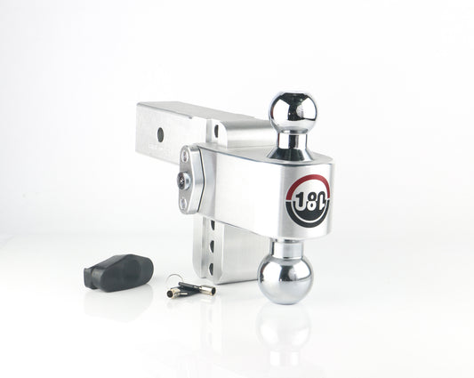 Weigh Safe 180 Hitch - Drop Hitch w/Chrome Combo Ball - 4" Drop for 2.5" Shank