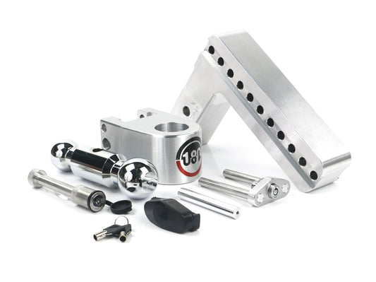 Weigh Safe 180 Hitch - Drop Hitch w/Chrome Combo Ball - 8" Drop for 2.5" Shank w/Hitch Pin
