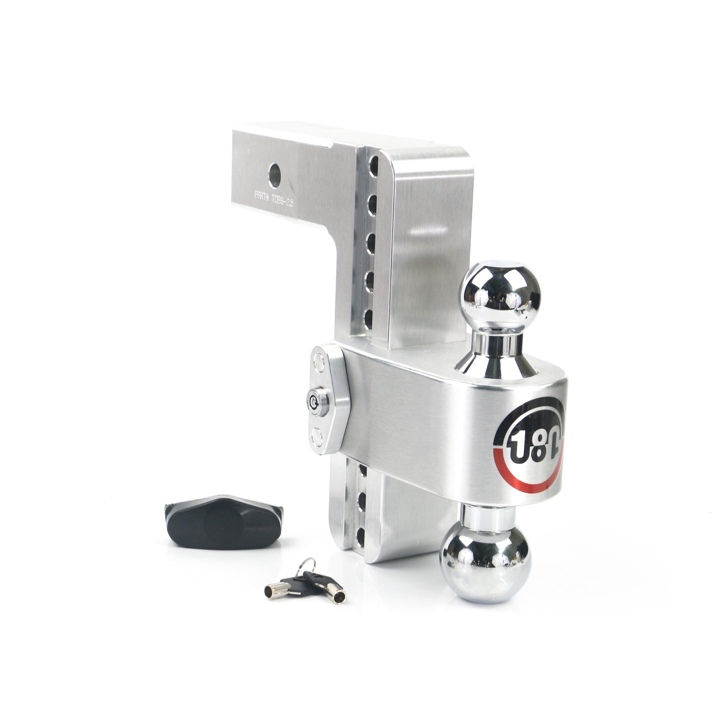 Weigh Safe 180 Hitch - Drop Hitch w/Chrome Combo Ball - 8" Drop for 2.5" Shank