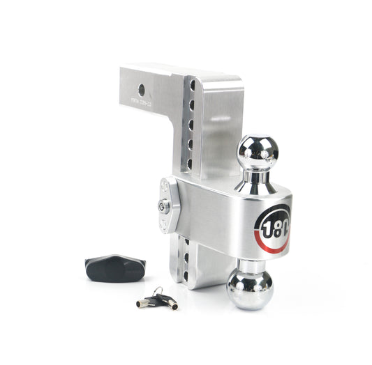 Weigh Safe 180 Hitch - Drop Hitch w/Chrome Combo Ball - 8" Drop for 2.5" Shank