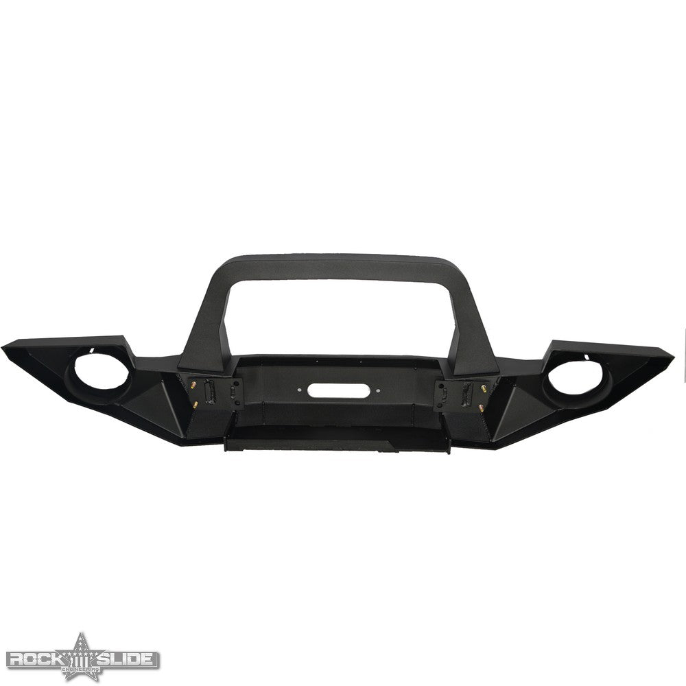Rock Slide Engineering Jeep JK Full Front Bumper For 07-18 Wrangler JK With Winch Plate Bull Bar Black Powder coated Rigid Series