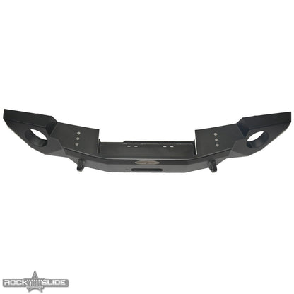 Rock Slide Engineering Jeep JK Full Front Bumper For 07-18 Wrangler JK With Winch Plate No Bull Bar Black Powder coated Rigid Series Rock Slide Engineering