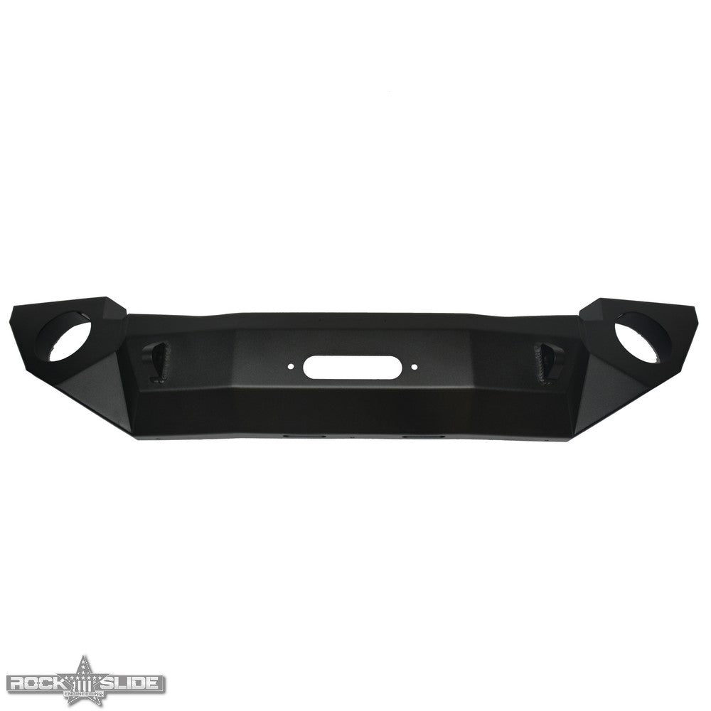 Rock Slide Engineering Jeep JK Full Front Bumper For 07-18 Wrangler JK With Winch Plate No Bull Bar Black Powder coated Rigid Series Rock Slide Engineering