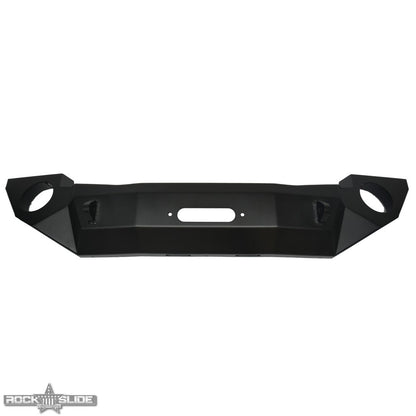 Rock Slide Engineering Jeep JK Full Front Bumper For 07-18 Wrangler JK With Winch Plate No Bull Bar Black Powder coated Rigid Series Rock Slide Engineering