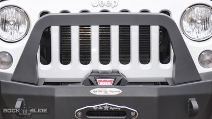Rock Slide Engineering Jeep JK Bull Bar For 07-18 Wrangler JK Rigid Series Front Bumper Only Black Powder coat Rock Slide Engineering