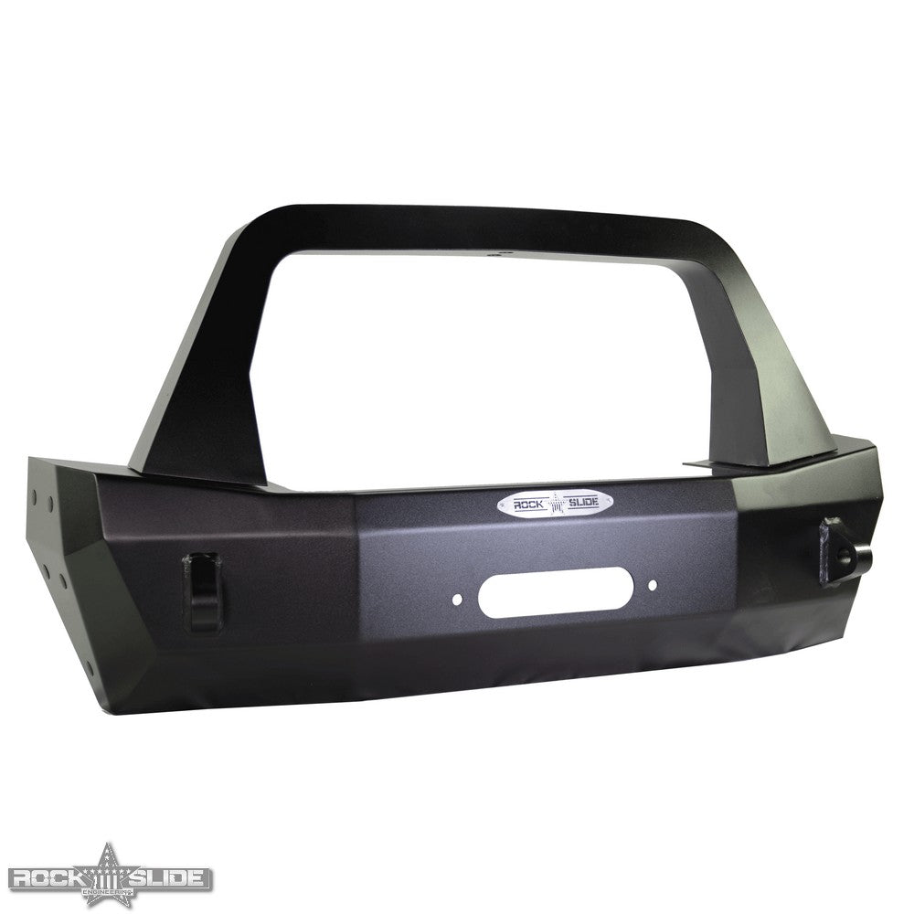 Rock Slide Engineering Jeep JK Shorty Front Bumper For 07-18 Wrangler JK Complete With Winch Plate Rigid Series
