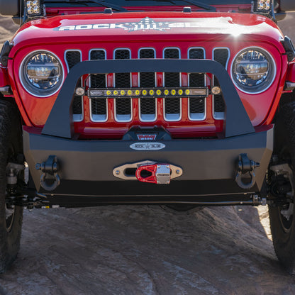Rock Slide Engineering Jeep JL Shorty Front Bumper For 18-Pres Wrangler JL Complete With Winch Plate Rigid Series