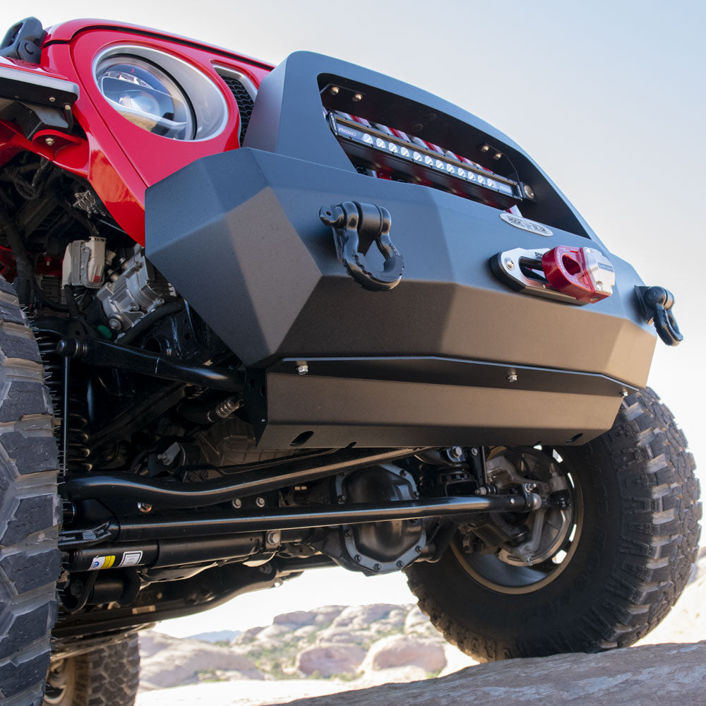 Rock Slide Engineering Jeep JL Front Bumper Skid Plate For 18-Pres Wrangler JL Rigid Series Steel Powder coat Black