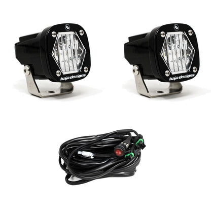 Baja Designs Clear Wide S1 Black LED Auxiliary Light Pod Pair