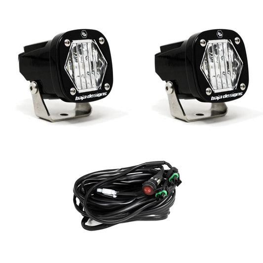 Baja Designs Clear Wide S1 Black LED Auxiliary Light Pod Pair