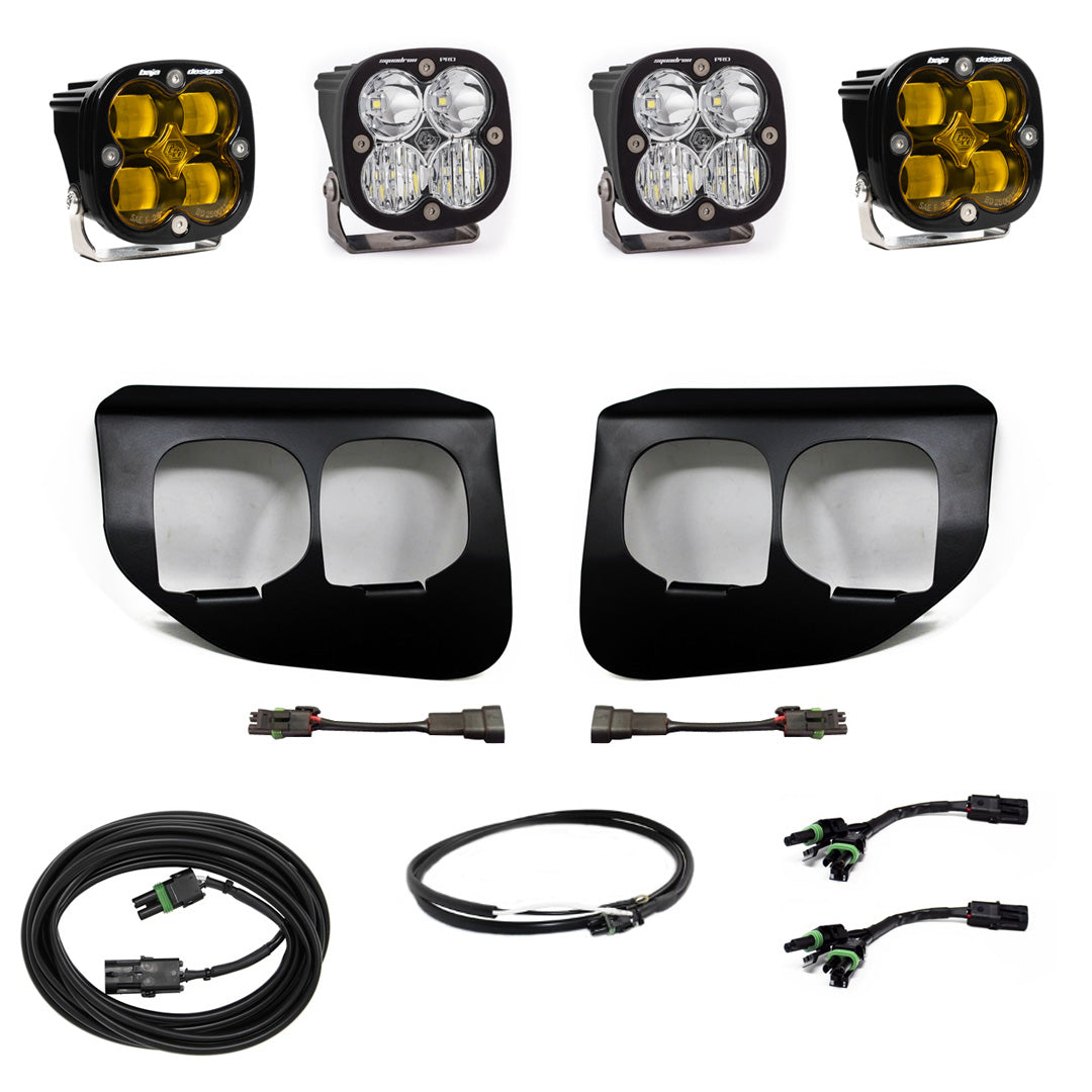 Baja Designs Amber Ford Squadron SAE/Pro Fog Pocket Light Kit - Ford 2020-22 F-250/350 Super Duty