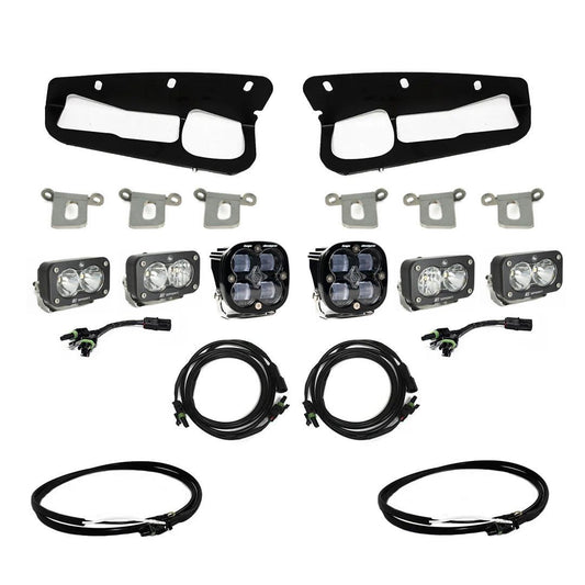Baja Designs Clear Squadron SAE/Dual S2 Sport Steel Bumper Fog Pocket Light Kit