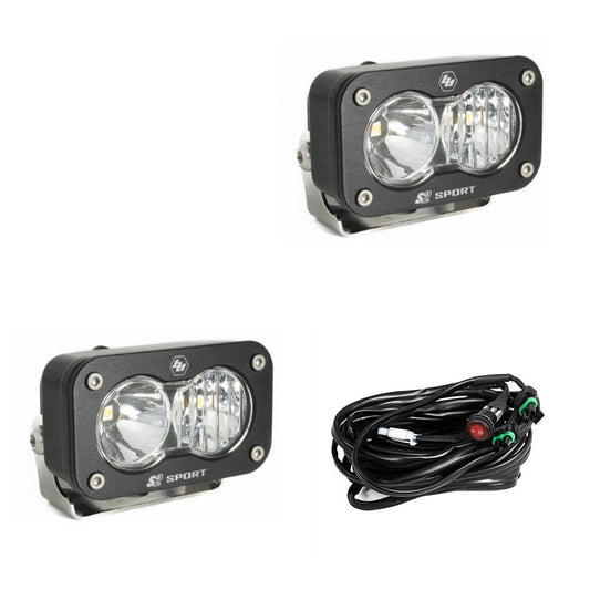 Baja Designs Clear S2 Sport Black LED Auxiliary Light Pod Pair