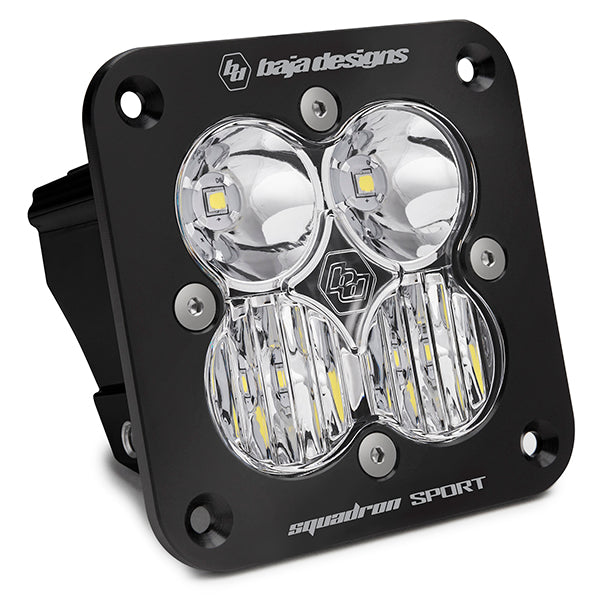 Baja Designs Clear Squadron Sport Black Flush Mount LED Auxiliary Light Pod