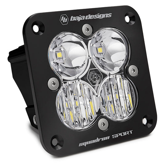 Baja Designs Clear Squadron Sport Black Flush Mount LED Auxiliary Light Pod