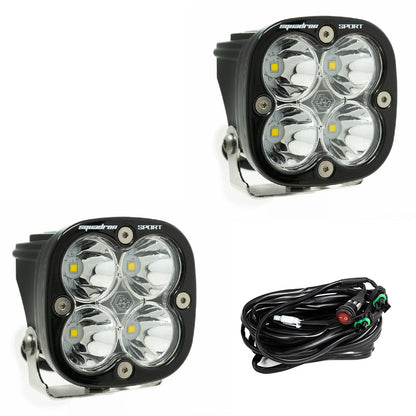 Baja Designs Clear Squadron Sport Black LED Auxiliary Light Pod Pair