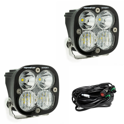 Baja Designs Clear Squadron Sport Black LED Auxiliary Light Pod Pair