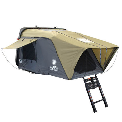 Overland Vehicle Systems HD Bundu 4 - Hard Shell Roof Top Tent, 4 Person, Grey Body and Black Rainfly