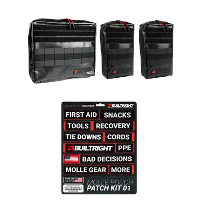 BuiltRight Industries MOLLE Pouch - Black | 3pc Set