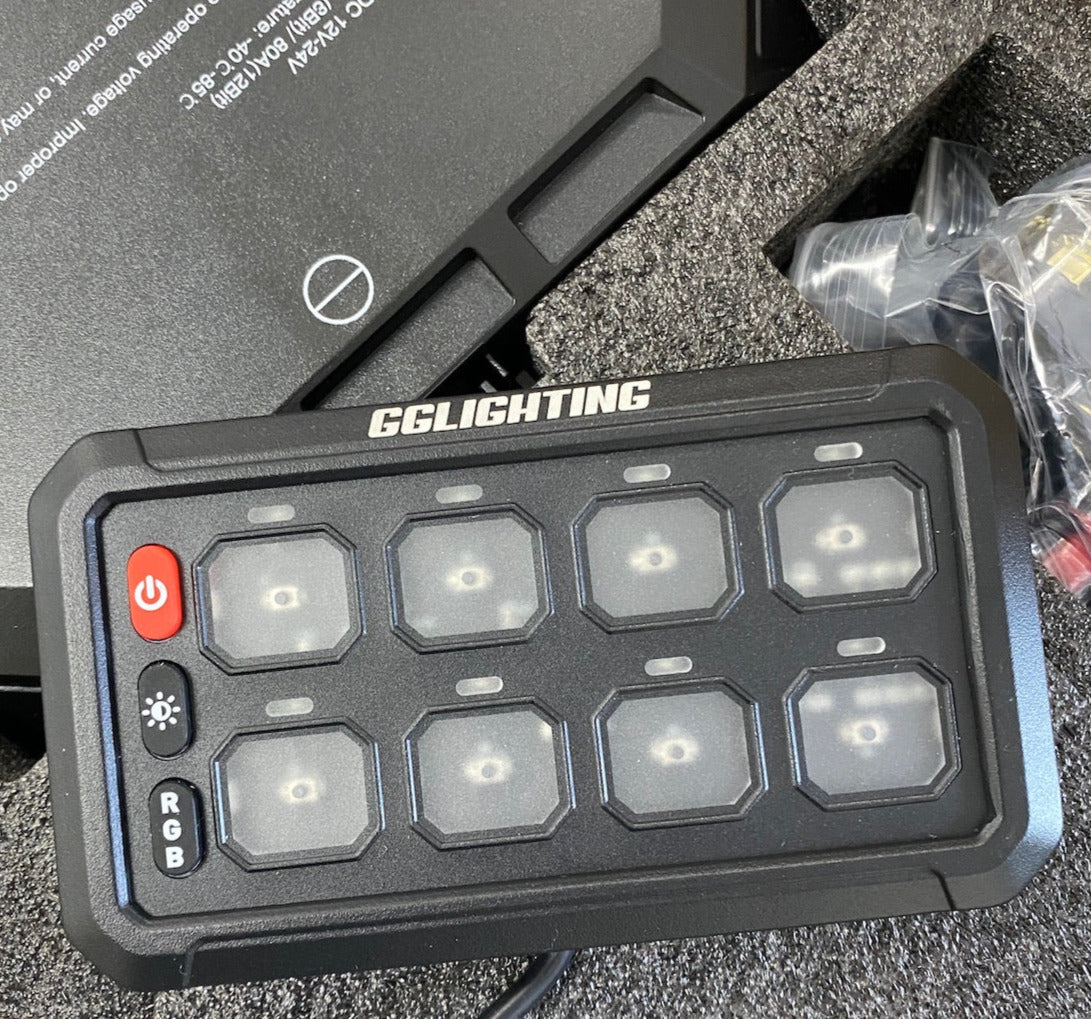 GG Lighting 8-Gang Switch Panel Kit w/ RGB & Bluetooth App Control