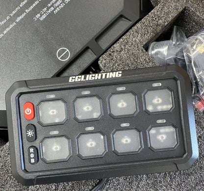GG Lighting 8-Gang Switch Panel Kit w/ RGB & Bluetooth App Control