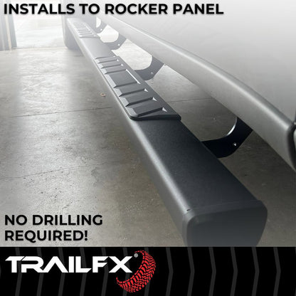 TrailFX T4 Trapezoid Step Bar For 2024-2025 Tacoma Double Cab - Black