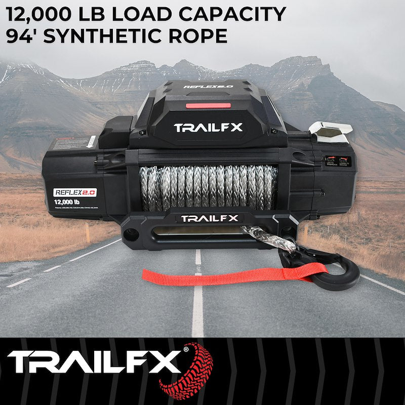 TrailFX Reflex 2.0 Synthetic Rope Winch – 12,000 lb