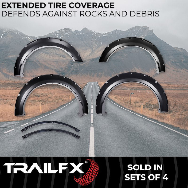 TrailFX Pocket Style Fender Flares For 2021-2025 Ford F150, Smooth