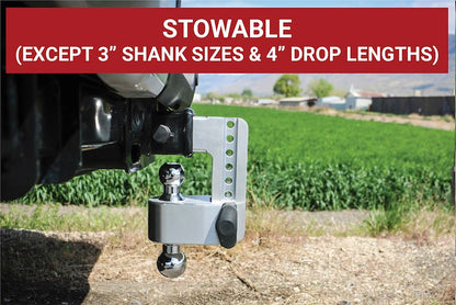 Weigh Safe 180 Hitch - Drop Hitch w/Chrome Combo Ball - 6" Drop for 2.5" Shank