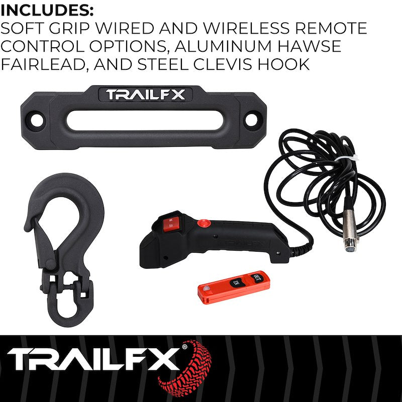 TrailFX Reflex 2.0 Synthetic Rope Winch – 9,500 lb