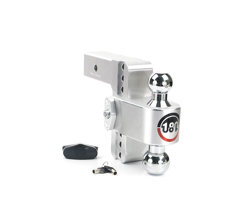 Weigh Safe 180 Hitch - Drop Hitch w/Chrome Combo Ball - 6" Drop for 2.5" Shank