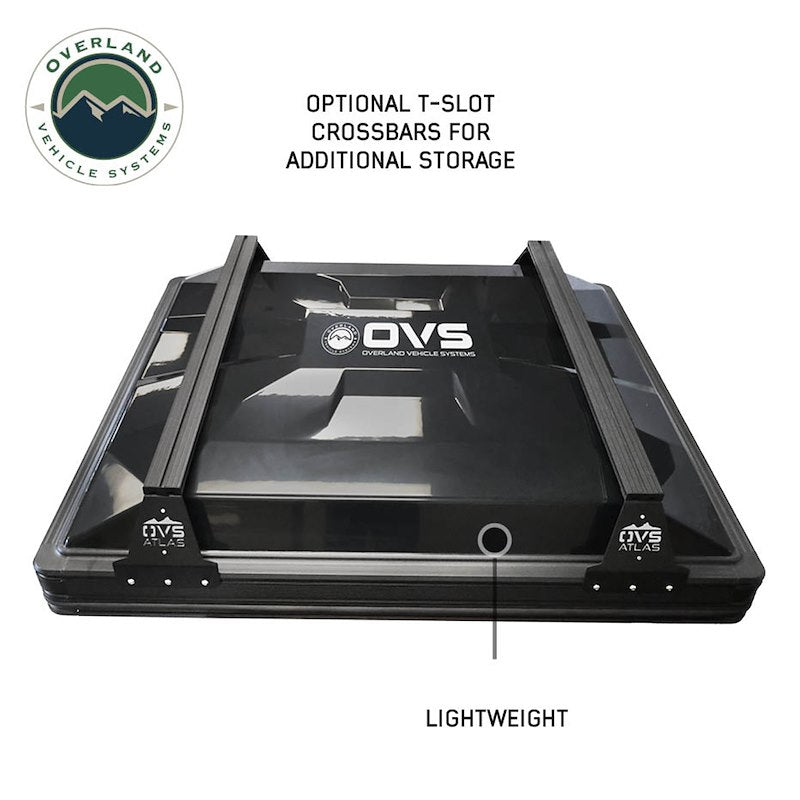 Overland Vehicle Systems XD Atlas Cantilever ABS Hard Shell Roof Top Tent, Blue Body & Black Rainfly