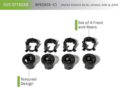 DV8 Offroad Mopar Sensor Bezel (Dodge, RAM, Jeep - Set of 4)