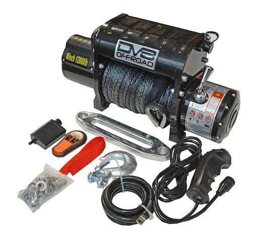 DV8 Offroad 12,000 lb Synthetic Rope Winch
