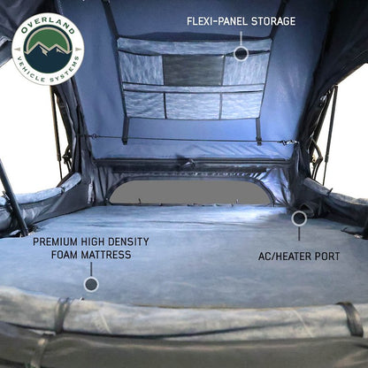 Overland Vehicle Systems XD Atlas Cantilever ABS Hard Shell Roof Top Tent, Blue Body & Black Rainfly