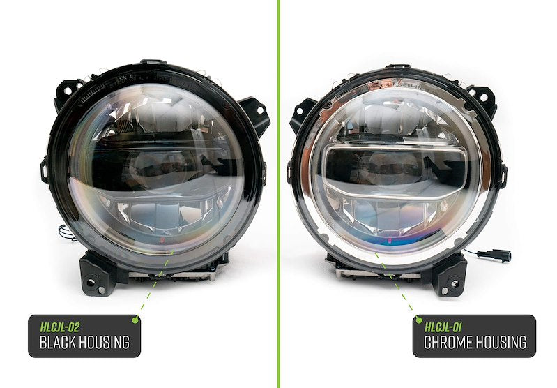 DV8 Offroad JL & JT LED Headlights; Black