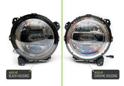 DV8 Offroad JL & JT LED Headlights; Black