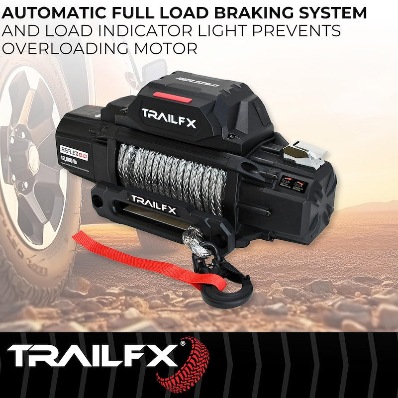TrailFX Reflex 2.0 Synthetic Rope Winch – 12,000 lb