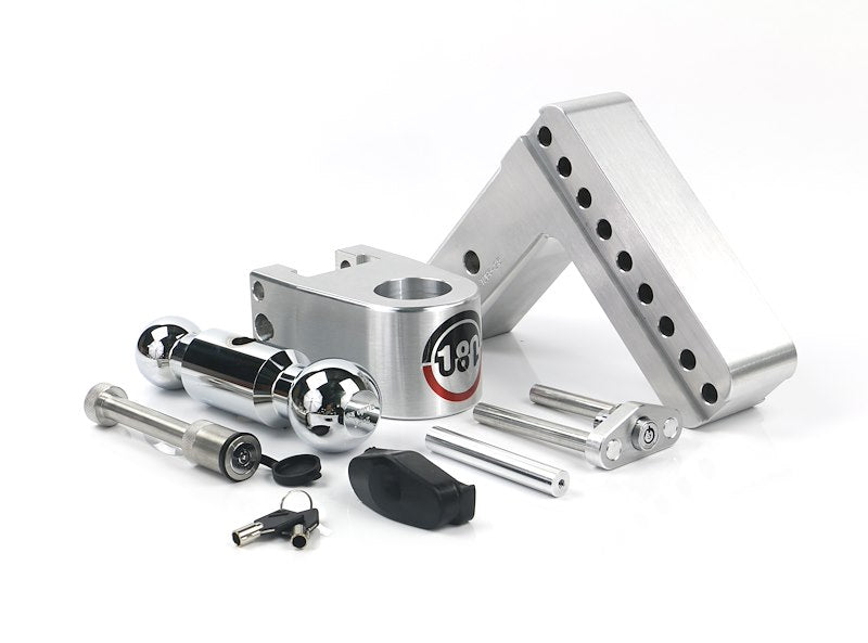 Weigh Safe 180 Hitch - Drop Hitch w/Chrome Combo Ball - 6" Drop for 2.5" Shank w/Hitch Pin