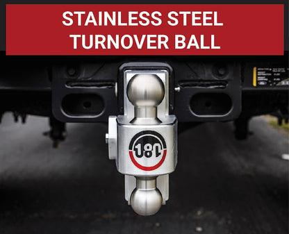 Weigh Safe 180 Hitch - Drop Hitch w/SS Combo Ball -  4" Drop for 2.5" Shank w/Hitch Pin