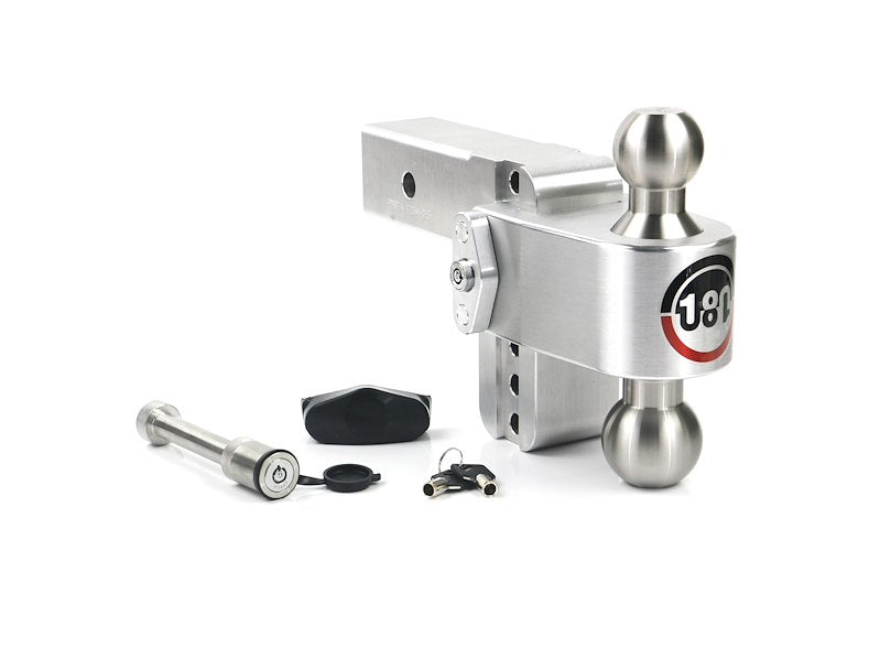 Weigh Safe 180 Hitch - Drop Hitch w/SS Combo Ball -  4" Drop for 2.5" Shank w/Hitch Pin
